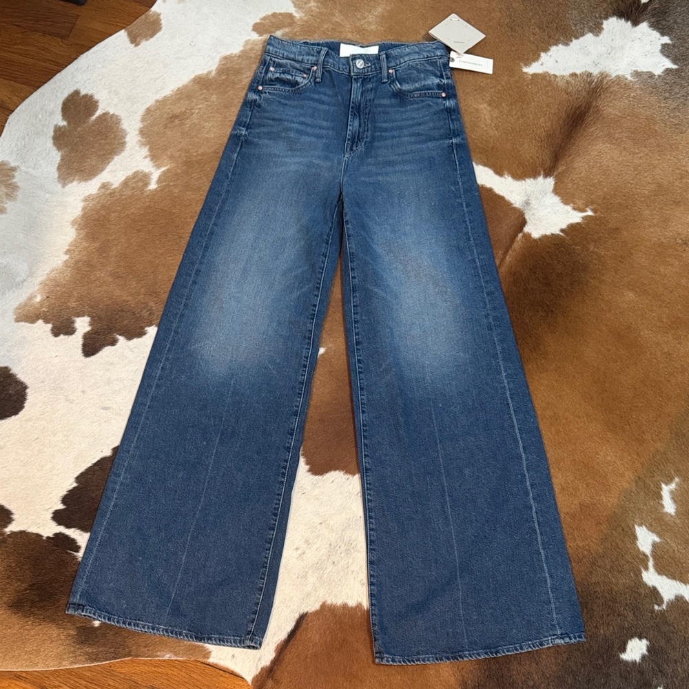 NWT MOTHER The Undercover Sneak Wide Leg Jeans Rags to Riches 25
